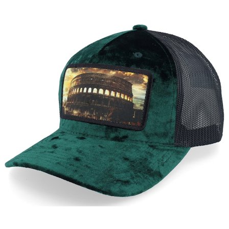 Calza Pennello - Verde trucker Gorra - Colosseum At Its Peak Velvet Green/Black A-Frame Trucker @ Hatstore