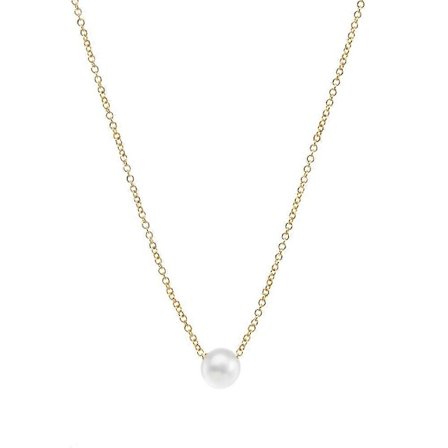 Kort pärlhalsband med litet hänge, smycken för damer och flickor