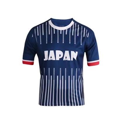 Sports Japan fotbollströja – Jersey Style kortärmad sportlandslag grafisk sport T-shirt, L