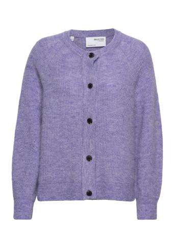 Slflulu Ls Knithort Cardigan Purple Selected Femme