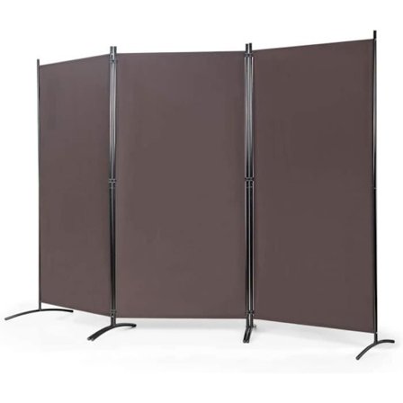 COSTWAY Fristående skärm 3 paneler hopfällbar, rumsavdelare skydda privat, 260 x 183 CM Brun