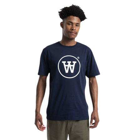Wood Wood T-shirt , Blauw , Heren , Maat: S