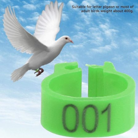 Duvfot Ringar 8 Mm Fågel Benklämma Ringar Plast Duva Benband Numrerade Benringar För Duva Papegoja Kycklingar(Grön)