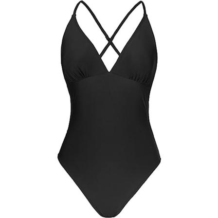 Kvinners Crisscross Rygg Ruched En Del Badedrakt V S