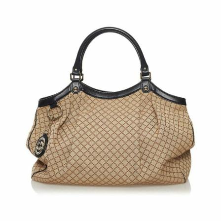 Gucci Vintage, GG Canvas Sukey Tote Bruin, Dames, Maat:ONE Size