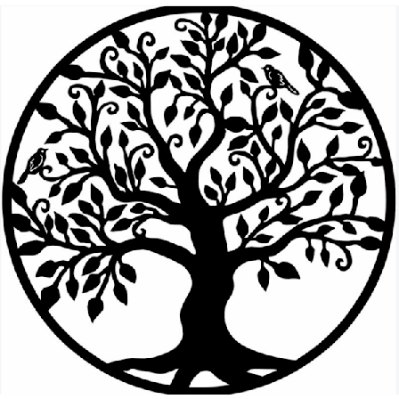 Metal Livets Træ Vægindretning Silhuetkunst Gave Indendørs Udendørs