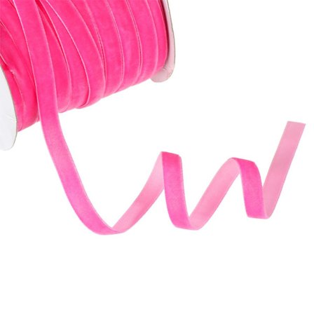 50 jaardia 10 mm samettinauha flokkivaa silkkiä ROSE RED