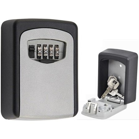 Nøkkellås med 4-sifret kombinasjonslås, utendørs veggmontert