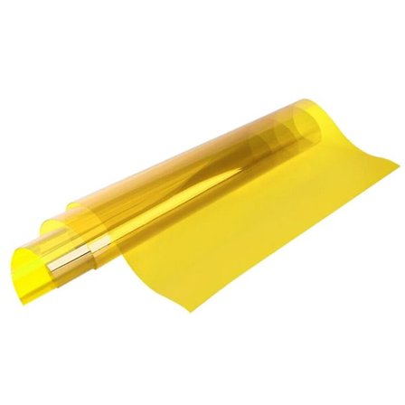 Transparent Dekorativt Vindue Glas Klistermærke Film Sol Klæbende Anti UV PET Farve Vindue Film 60X100cm-Gul
