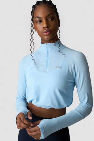 Define Cropped 1/4 Zip Adjustable Arctic Blue