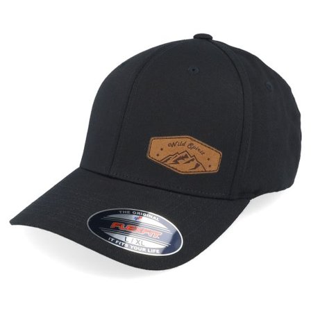 Wild Spirit - Svart flexfit Keps - Small Mountain Brown Patch Black Flexfit @ Hatstore