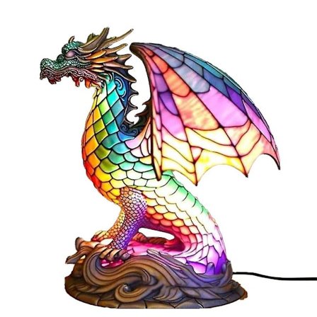 3D farvet harpiks dyr natlys vintage harpiks farvet seng lampe hjem ornament dekoration gaver (drage)