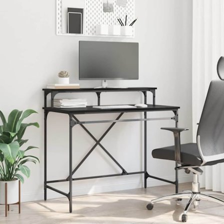 Skrivbord Svart Ek 100 x 50 x 90 cm Konstruerat trä