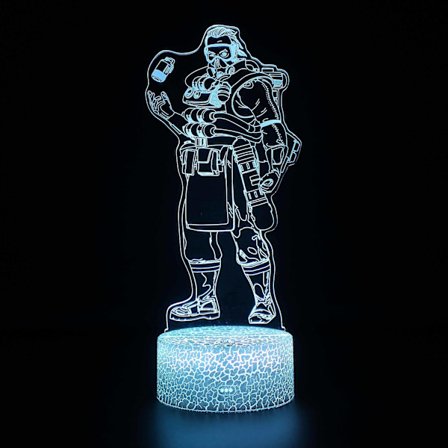 3D-lampor med fjärrkontroll, LED-lampa 16 färger Ljus Dimbar Touch Switch USB / batteriinsats, Bi