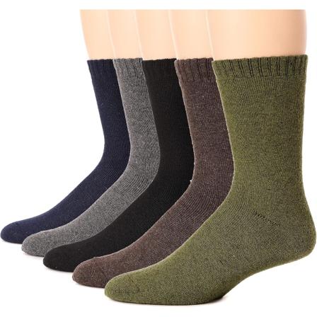 Miesten villaiset, pörröiset, lämpimät ja paksuuntuneet talvisukat 5 paria