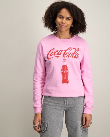 LMTD NLFSUSI COCACOLA SWEAT BRU BFU Rosa Tröjor Tjej - Kids Brand Store