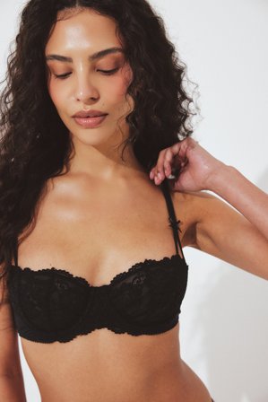 NA-KD Balconette-BH mit Schleifendetail - BHs - Schwarz - EU 70C