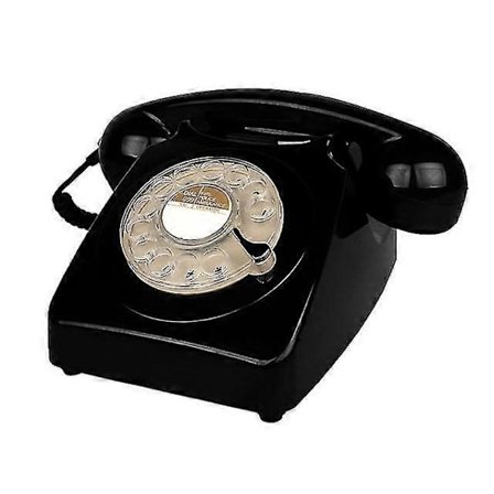 Telefon med drejeskive, retro, gammeldags fastnettelefoner, klassisk telefon med ledning, metalklokke og genopkaldsfunktion, boligindretning - Perfet