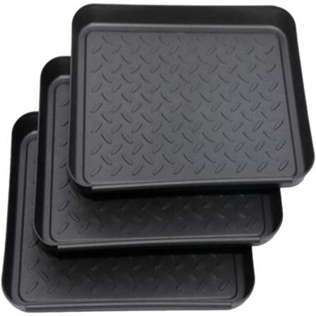 Set med 3 skostativ, plastskos droppbricka, liten skomatta, droppmatta, hylle, skobricka, droppbricka, 35x27x3 cm