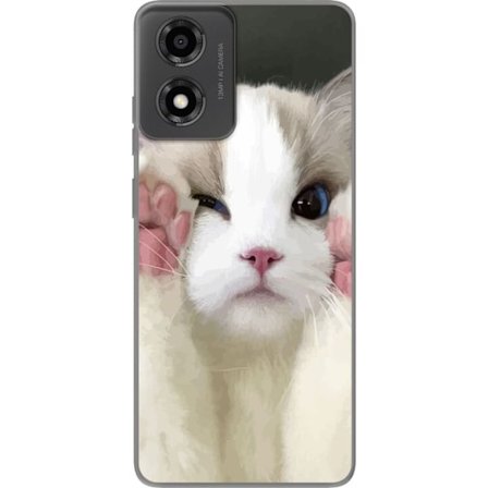 Kompatibelt Mobilskal till Motorola Motorola Moto E14 Katt Hej