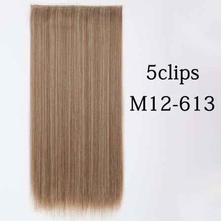 Syntetisk 22 32 tum 5 Clips Hårförlängning Värmebeständig falska hårstycken Långa vågiga frisyrer Clip In Hair Extensions
