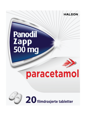 Panodil Zapp 500 mg tabletter, 20 stk.