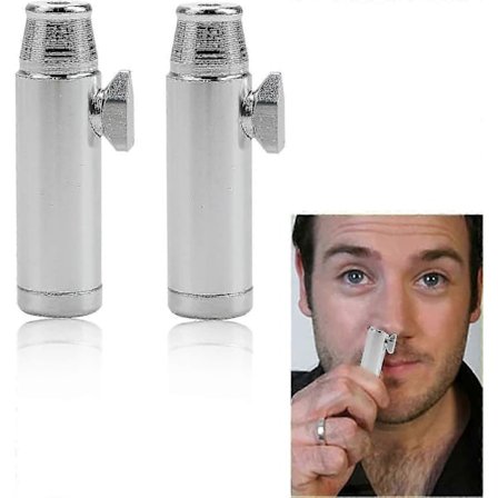 Dispenser Dispenser Aluminium Sniff Snuff Flaska Bullet Diskret Och Hygienisk 53 Mm Platt Kula I Form Av En Flaska (Fww)