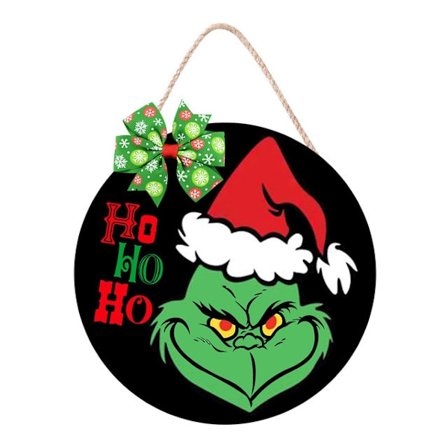 2023 Grinch Joulukoriste Ovikilpi Joulukuusi Ripustus Grinch Koristeellinen Puinen