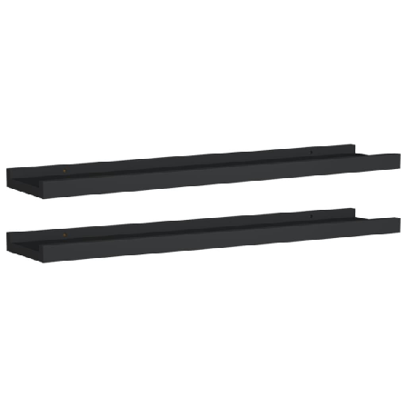 Vidaxl Tavellister 2 St Svart 60x9x3 Cm Mdf Svart