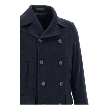 Eleventy, Double-Breasted Coats Blauw, Heren, Maat:XS