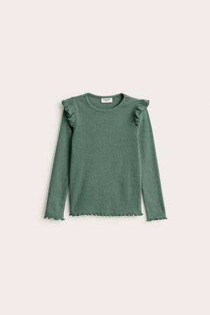 Kappahl | Ribbad långärmad topp | Mörkgrön
