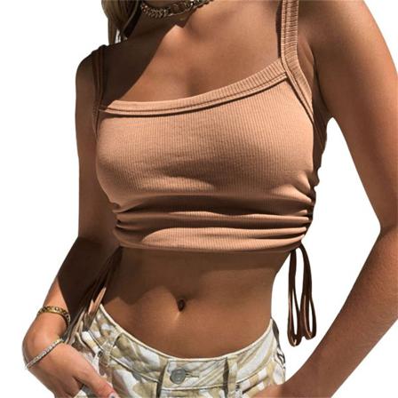 Kvinna Crop Tops Vandring Reser Ärmlös Fyrkantig Krage