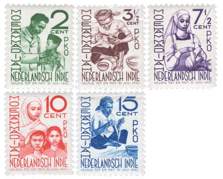 Hollandsk Ostindien 1941 - NVPH 293/297 - Postfrisk