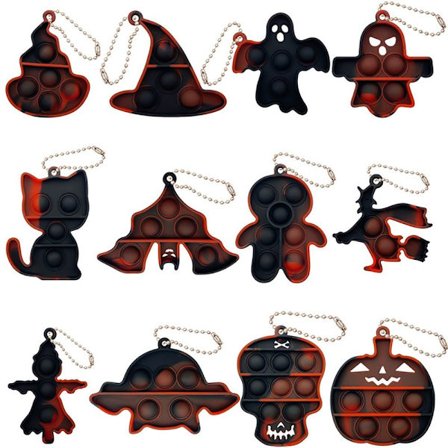 12 kpl Halloween Pop Fidget toys Lelupakkaukset, Mini Push Bubble Toy 7 7