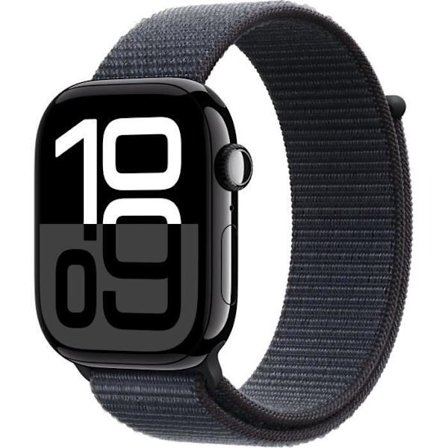Apple Watch Series 10 GPS - 46 mm - Jet Black Aluminium Fodral - Ink Sport Loop Strap