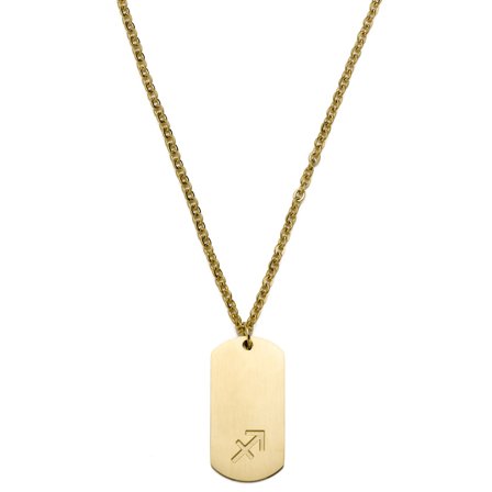 Sagittarius Zodiac Gold-Tone Steel Necklace for Men - Steel necklaces