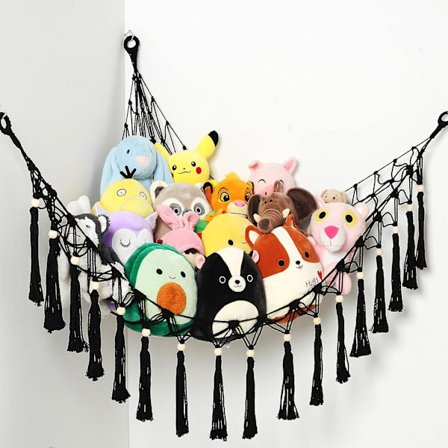 Legetøjs Hængekøje Fyldte Dyr Hængekøje (Sort) Opbevaring Plys Legetøj Opbevaring