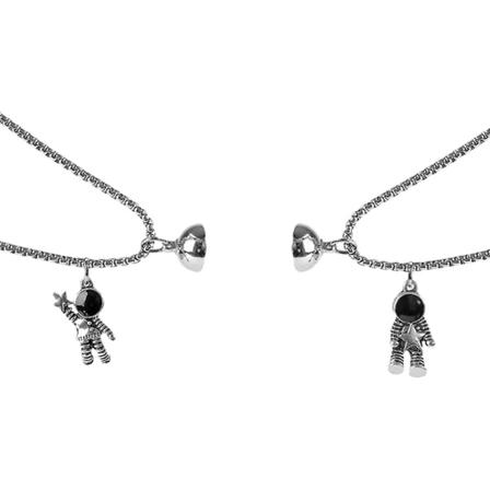 Matchende halskje for par, sammenflettet anhengskjede