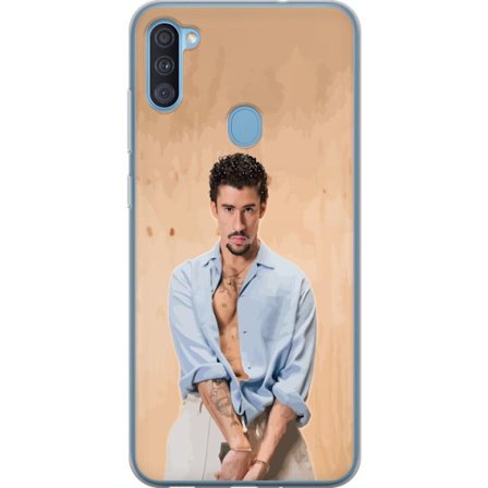 Kompatibel Mobilcover til Samsung Galaxy A11 Bad Bunny Super Bowl-inspireret grafik med NFL-trofæ og San Francisco-bro i sportdesign