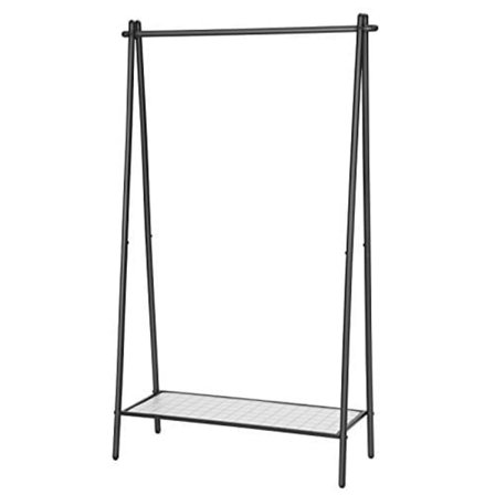 Songmics tøjstativ med stålkonstruktion, tøjstativ med hængende skinne, matsort
