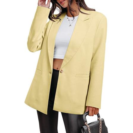Kvinnor Långärmade Business Jackor Enfärgad Cardigan Jacka