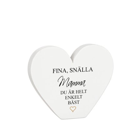 Stående hjärta i trä - Mamma