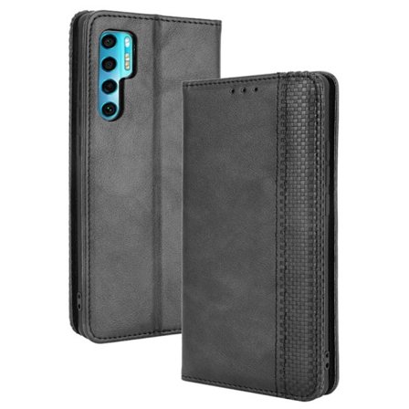 Bofink Vintage läder TCL 20 Pro 5G fodral - Svart