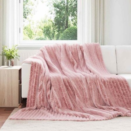 Täckning - täcke - pläd Vidaxl Kasta Rosa 240 x 220 cm Fleece