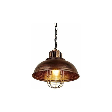 Cham Retro Kronljus Kandelaber Hängande Ljus Metall Järn ??33cm Konst Vintage Industriell Lampa Taklampa för Café Kontor Bar Club, E27 Rost Retro