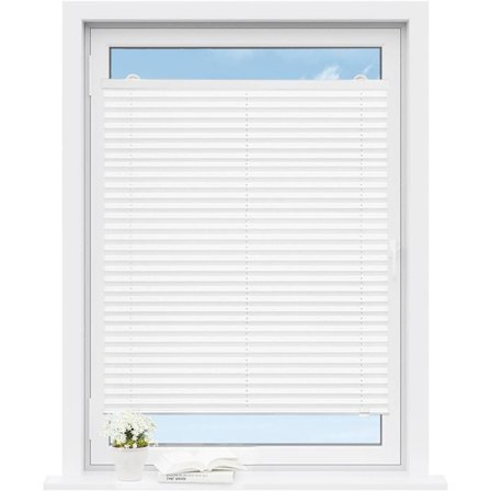 Rootz veckade persienner - ingen borr - Sugkoppenhet - genomskinlig integritet - 80 x 130 cm - Perfekt för alla släta ytor