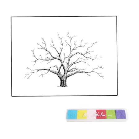 Kreativ Fingertræs Bryllup Signaturmaleri Bryllupsfest Diy Signatur Trætegning (40 X 60cm)