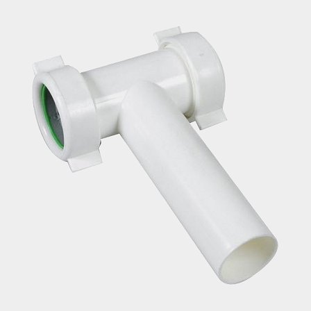 T-adapter till avlopp Barka PT3232, 1 1/4" G (BSP) (utvändig) / 32 mm (1 1/4") slang, plast, vit