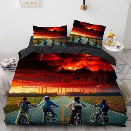 Stranger Things sängkläder polyester påslakan för filmkaraktärer 135*200