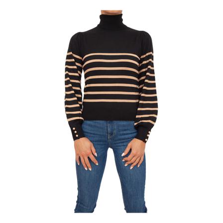 Liu Jo, Round-neck Knitwear Zwart, Dames, Maat:S